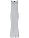 Pinko Nelson Viscose And Metallised Fibre Long Dress In Gray