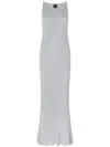Pinko Nelson Viscose And Metallised Fibre Long Dress In Grey