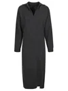 Pinko Spread-collar Knitted Midi Dress In Grey