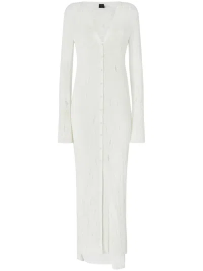 Pinko Knitted Midi Dress In White