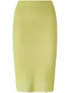 Pinko Knitted Midi Skirt In Green