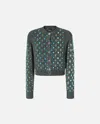 Pinko Knitted Muline Cardigan With Jewel Applications In Multi