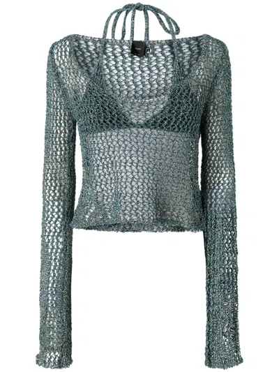 Pinko Knitted Top In Green