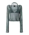 Pinko Knitted Top In Green