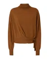 Pinko Knitted Turtleneck Sweater In Brown