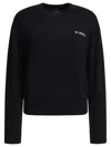 Pinko Wool And Cashmere Logo Sweater In Black