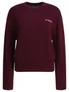 Pinko Wool And Cashmere Logo Sweater In Red