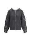 Pinko Crystal-embellished Ribbed Cardigan