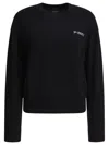 Pinko Wool And Cashmere Logo Sweater In Black
