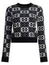 Pinko Gypsies Cropped Sweater Black/white In Multi