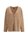 Pinko Sequin-embellished Buttoned Cardigan In Brown