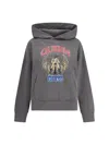 Pinko Motorbike Rider-print Oversized Hoodie In Grey