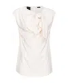 Pinko Silk-blend Top With Bow In White