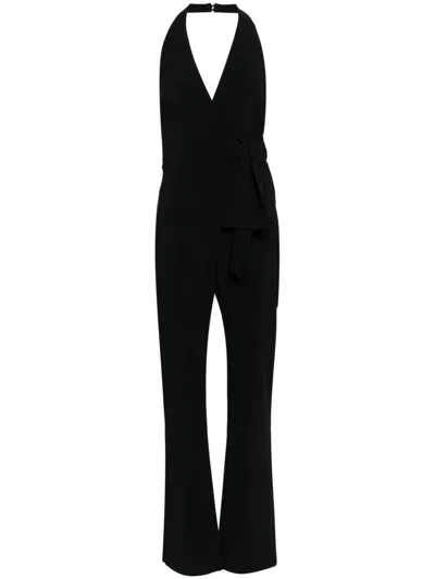 Pinko Knot-detail Halterneck Jumpsuit In Black