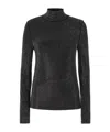 Pinko Koch Maglia Slim Fit Rhinestone Mockneck Top In Black