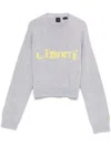 Pinko Intarsia-knit Jumper In Grau