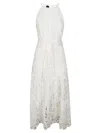 Pinko The Sangallo Midi Dress In White