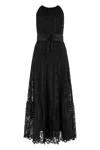 Pinko La Cura Broderie Anglaise Dress In Black