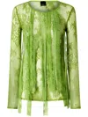 Pinko Lace-appliqué Top In Green
