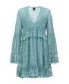Pinko Lace Babydoll Dress In Blue