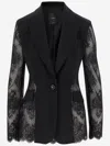 Pinko 'gruccone' Blazer Semi-trasparent With Black Lace