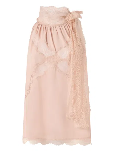 Pinko Top Mit Spitzenschleife In Pink