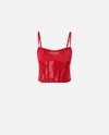 Pinko Lace Corset In Lively Red