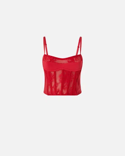 PINKO LACE BUSTIER WITH THIN SHOULDER STRAPS
