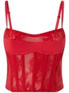 Pinko Lace Corset In Red