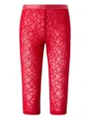 Pinko Knee-high Leggings In Stretch Lace In Red