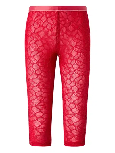 PINKO LACE-DETAIL CROPPED LEGGINGS