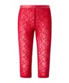 Pinko Knee-high Leggings In Stretch Lace In Red