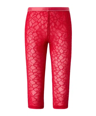 PINKO LACE-DETAIL CROPPED LEGGINGS