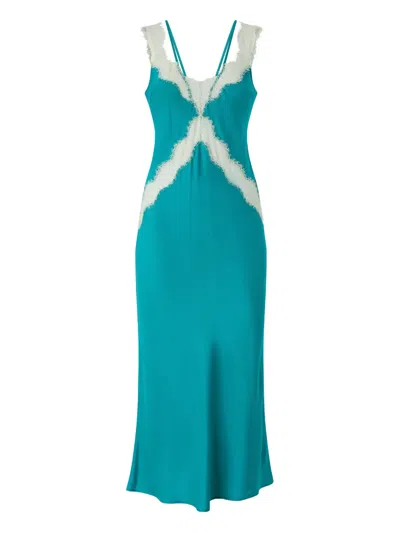 Pinko Lace-detail Sleeveless Dress In Animal Print