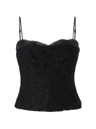 Pinko Lace-detail Top In Black
