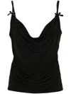 Pinko Bow-detail Draped Top In Black