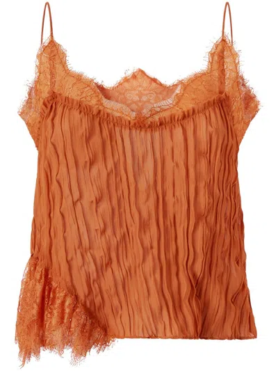 Pinko Lace-detailed Blouse In Orange
