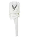 Pinko Lace-embellishment Mini Dress In White
