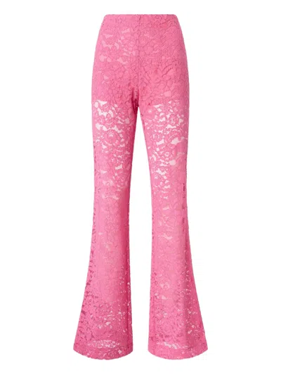 Pinko Lace Flared Trousers In Pink