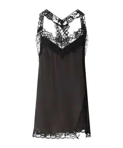 Pinko Lace Lingerie Top In Black