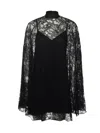 Pinko High-neck Lace Dress In Black