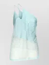 Pinko Top Asymétrique En Satin Avec Dentelle Et Paillettes In Blue