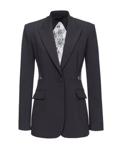 Pinko Lace-panelled Blazer In Black
