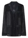 Pinko Lace And Satin Jacket In Black