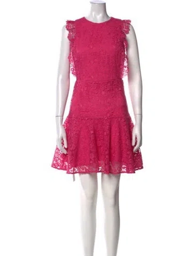 Pre-owned Pinko Lace Pattern Mini Dress In Pink