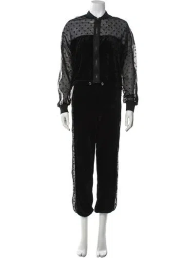 Pre-owned Pinko Lace Pattern Pant Set In Black