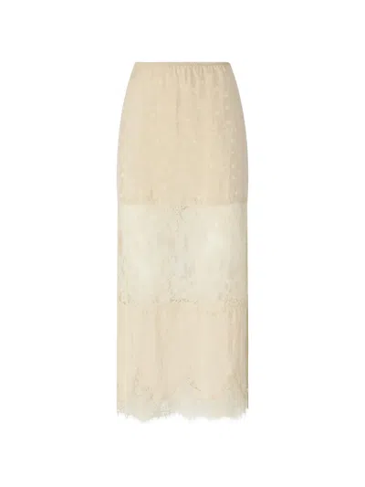 Pinko Grey Acrylic Knit Skirt In Gray