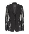 Pinko Lace Spliced Jacket In Green