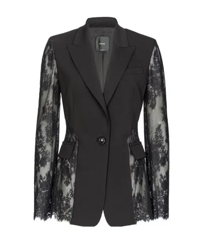 Pinko Lace Spliced Jacket In Green