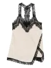 Pinko Lingerie Top With Lace In Neutral